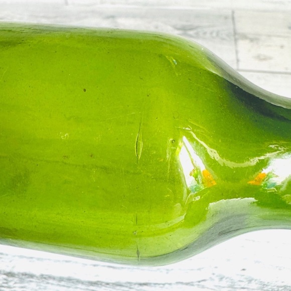 Antique 1800’s Hand Blown Green Glass Rolling Pin 20” w/ CORK - RARE FIND - Picture 5 of 7
